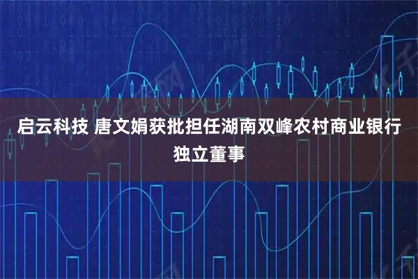 启云科技 唐文娟获批担任湖南双峰农村商业银行独立董事